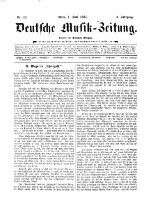 Deutsche Musik-Zeitung (Allgemeine musikalische Zeitung) Samstag 1. Juni 1861