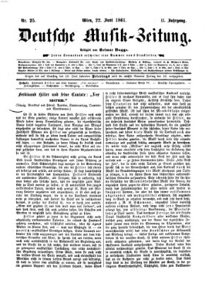 Deutsche Musik-Zeitung (Allgemeine musikalische Zeitung) Samstag 22. Juni 1861