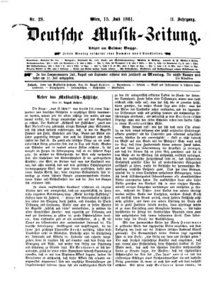 Deutsche Musik-Zeitung (Allgemeine musikalische Zeitung) Montag 15. Juli 1861