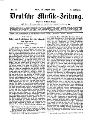 Deutsche Musik-Zeitung (Allgemeine musikalische Zeitung) Montag 12. August 1861