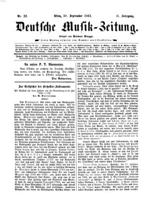 Deutsche Musik-Zeitung (Allgemeine musikalische Zeitung) Montag 30. September 1861