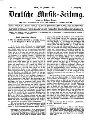 Deutsche Musik-Zeitung (Allgemeine musikalische Zeitung) Samstag 26. Oktober 1861