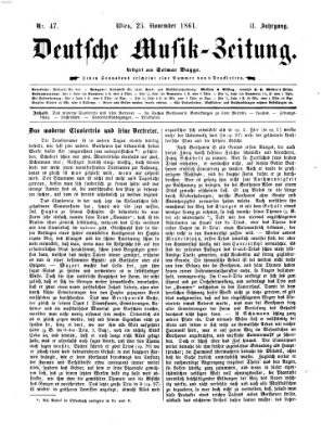 Deutsche Musik-Zeitung (Allgemeine musikalische Zeitung) Samstag 23. November 1861