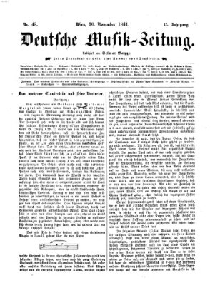 Deutsche Musik-Zeitung (Allgemeine musikalische Zeitung) Samstag 30. November 1861