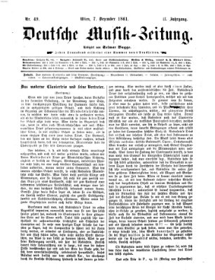 Deutsche Musik-Zeitung (Allgemeine musikalische Zeitung) Samstag 7. Dezember 1861