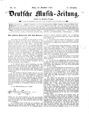 Deutsche Musik-Zeitung (Allgemeine musikalische Zeitung) Samstag 14. Dezember 1861