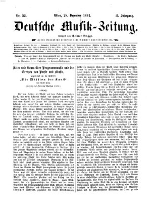 Deutsche Musik-Zeitung (Allgemeine musikalische Zeitung) Samstag 28. Dezember 1861