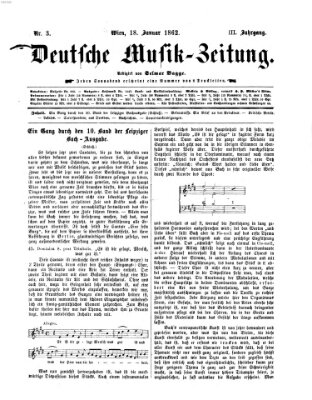 Deutsche Musik-Zeitung (Allgemeine musikalische Zeitung) Samstag 18. Januar 1862