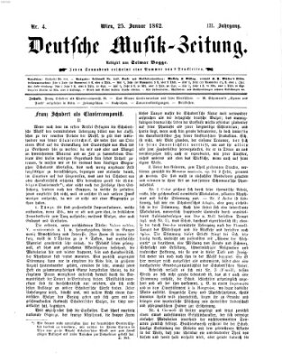 Deutsche Musik-Zeitung (Allgemeine musikalische Zeitung) Samstag 25. Januar 1862