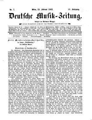 Deutsche Musik-Zeitung (Allgemeine musikalische Zeitung) Samstag 15. Februar 1862