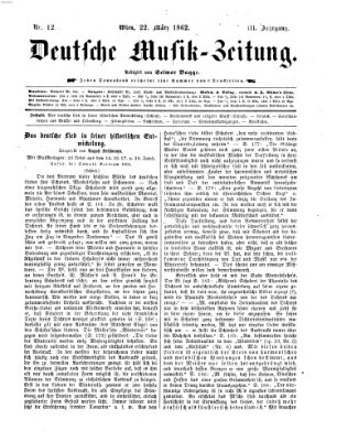 Deutsche Musik-Zeitung (Allgemeine musikalische Zeitung) Samstag 22. März 1862