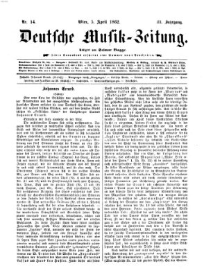 Deutsche Musik-Zeitung (Allgemeine musikalische Zeitung) Samstag 5. April 1862