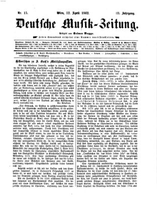 Deutsche Musik-Zeitung (Allgemeine musikalische Zeitung) Samstag 12. April 1862