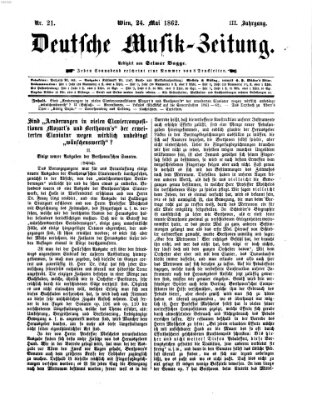 Deutsche Musik-Zeitung (Allgemeine musikalische Zeitung) Samstag 24. Mai 1862