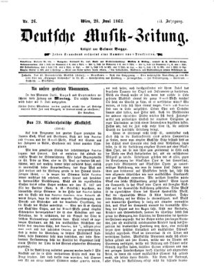 Deutsche Musik-Zeitung (Allgemeine musikalische Zeitung) Samstag 28. Juni 1862