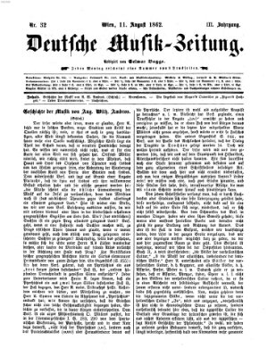 Deutsche Musik-Zeitung (Allgemeine musikalische Zeitung) Montag 11. August 1862