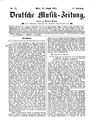 Deutsche Musik-Zeitung (Allgemeine musikalische Zeitung) Montag 18. August 1862