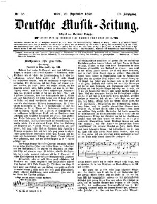 Deutsche Musik-Zeitung (Allgemeine musikalische Zeitung) Montag 22. September 1862