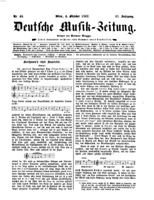 Deutsche Musik-Zeitung (Allgemeine musikalische Zeitung) Samstag 4. Oktober 1862