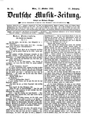 Deutsche Musik-Zeitung (Allgemeine musikalische Zeitung) Samstag 11. Oktober 1862