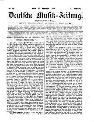 Deutsche Musik-Zeitung (Allgemeine musikalische Zeitung) Samstag 15. November 1862