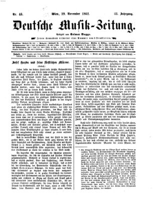 Deutsche Musik-Zeitung (Allgemeine musikalische Zeitung) Samstag 29. November 1862