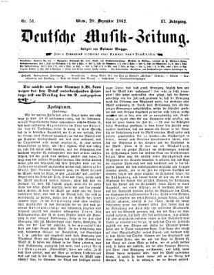 Deutsche Musik-Zeitung (Allgemeine musikalische Zeitung) Samstag 20. Dezember 1862