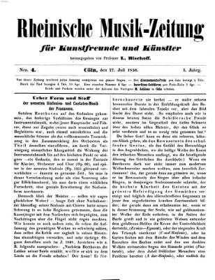 Rheinische Musik-Zeitung für Kunstfreunde und Künstler Samstag 27. Juli 1850