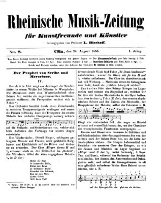 Rheinische Musik-Zeitung für Kunstfreunde und Künstler Samstag 24. August 1850