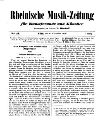 Rheinische Musik-Zeitung für Kunstfreunde und Künstler Samstag 9. November 1850