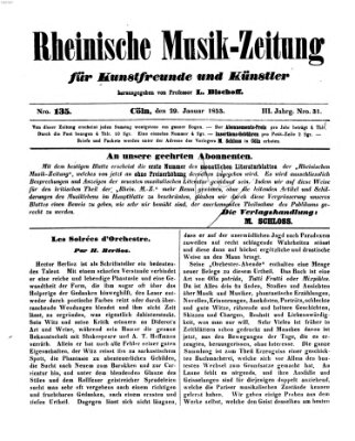 Rheinische Musik-Zeitung für Kunstfreunde und Künstler Samstag 29. Januar 1853