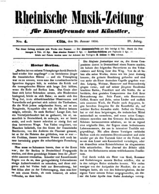 Rheinische Musik-Zeitung für Kunstfreunde und Künstler Samstag 28. Januar 1854