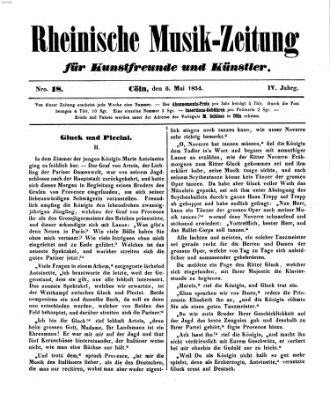 Rheinische Musik-Zeitung für Kunstfreunde und Künstler Samstag 6. Mai 1854