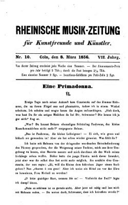 Rheinische Musik-Zeitung für Kunstfreunde und Künstler Samstag 8. März 1856