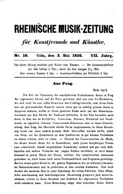 Rheinische Musik-Zeitung für Kunstfreunde und Künstler Samstag 3. Mai 1856