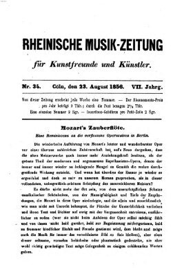 Rheinische Musik-Zeitung für Kunstfreunde und Künstler Samstag 23. August 1856