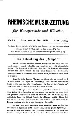 Rheinische Musik-Zeitung für Kunstfreunde und Künstler Samstag 2. Mai 1857