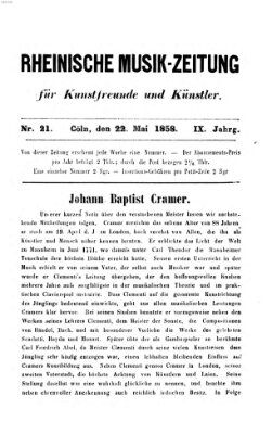 Rheinische Musik-Zeitung für Kunstfreunde und Künstler Samstag 22. Mai 1858