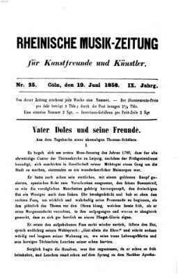 Rheinische Musik-Zeitung für Kunstfreunde und Künstler Samstag 19. Juni 1858