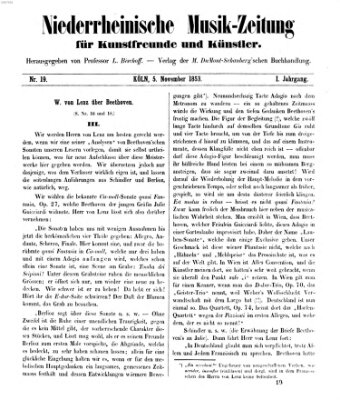 Niederrheinische Musik-Zeitung für Kunstfreunde und Künstler Samstag 5. November 1853