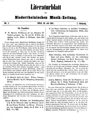 Niederrheinische Musik-Zeitung für Kunstfreunde und Künstler Samstag 30. Juli 1853