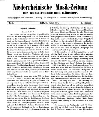 Niederrheinische Musik-Zeitung für Kunstfreunde und Künstler Samstag 21. Januar 1854