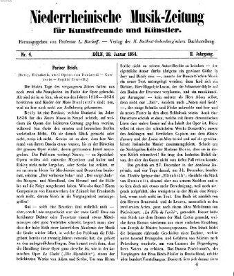 Niederrheinische Musik-Zeitung für Kunstfreunde und Künstler Samstag 28. Januar 1854