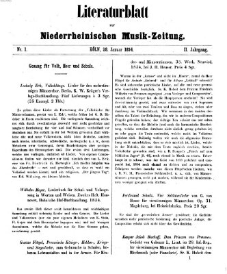 Niederrheinische Musik-Zeitung für Kunstfreunde und Künstler Samstag 28. Januar 1854