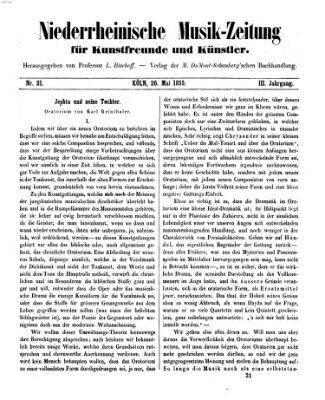 Niederrheinische Musik-Zeitung für Kunstfreunde und Künstler Samstag 26. Mai 1855