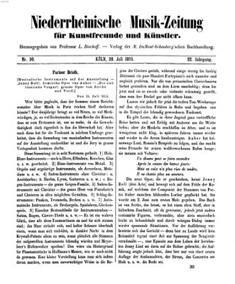 Niederrheinische Musik-Zeitung für Kunstfreunde und Künstler Samstag 28. Juli 1855