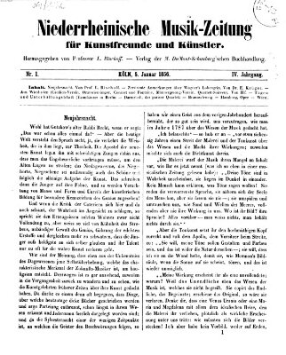 Niederrheinische Musik-Zeitung für Kunstfreunde und Künstler Samstag 5. Januar 1856