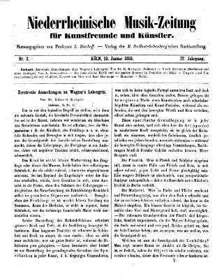 Niederrheinische Musik-Zeitung für Kunstfreunde und Künstler Samstag 12. Januar 1856