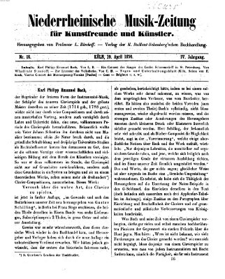 Niederrheinische Musik-Zeitung für Kunstfreunde und Künstler Samstag 19. April 1856