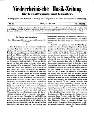 Niederrheinische Musik-Zeitung für Kunstfreunde und Künstler Samstag 24. Mai 1856